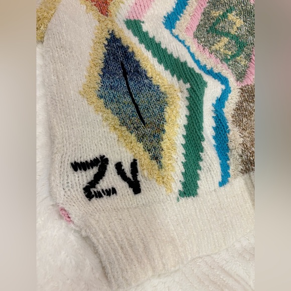 Zadig & Voltaire Sonny Kilim Carpet Intarsia Multicolor Sweater Size XS - Picture 6 of 11